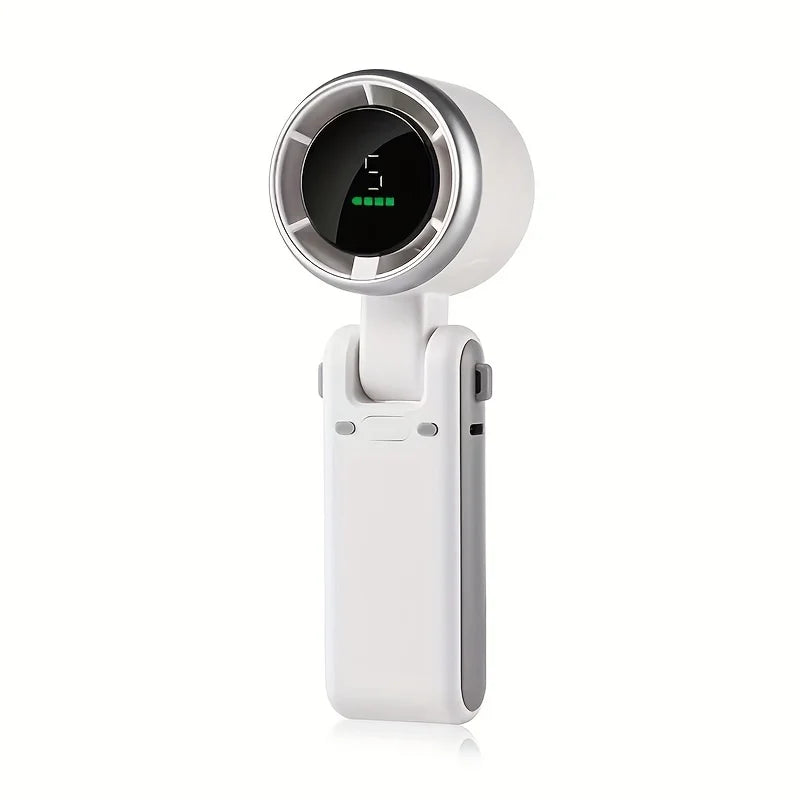 Handheld Fan 3-in-1 ,5-speedFoldable Digital Display USB Rechargeable Portable Silent Mini Desktop Fan For Home Office Travel