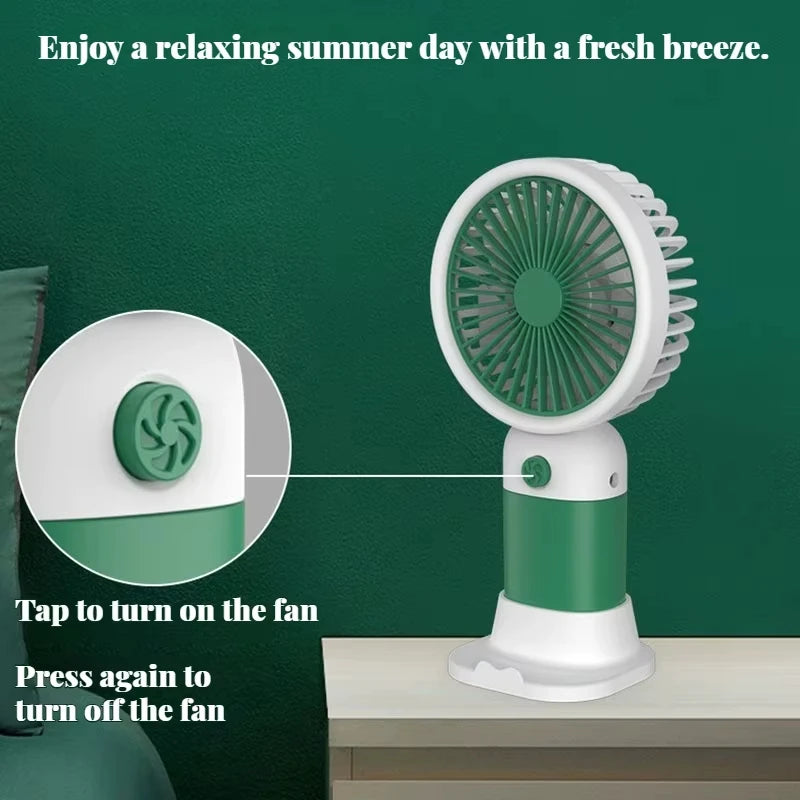 1PC Summer Mini Fan Portable Handheld Cute USB Rechargeable Electric Fan Pocket Desktop Fan for Student Outdoor Camping Travel