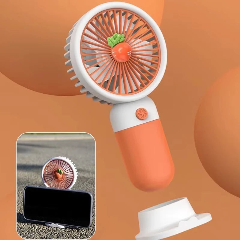 1PC Summer Mini Fan Portable Handheld Cute USB Rechargeable Electric Fan Pocket Desktop Fan for Student Outdoor Camping Travel