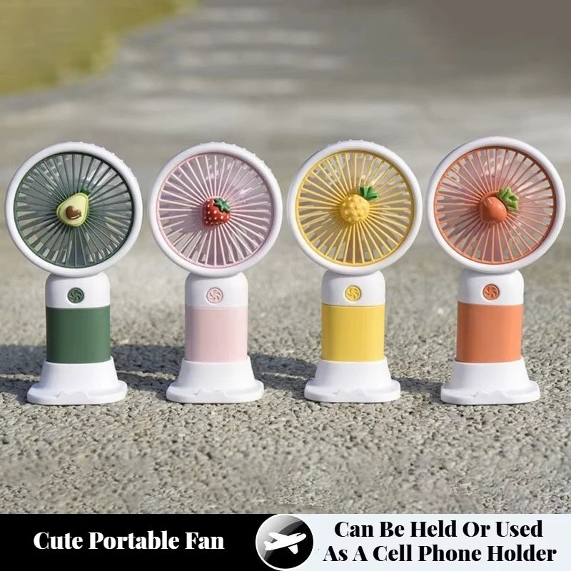 1PC Summer Mini Fan Portable Handheld Cute USB Rechargeable Electric Fan Pocket Desktop Fan for Student Outdoor Camping Travel
