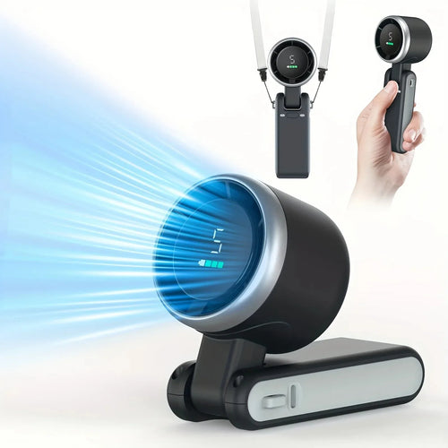 Handheld Fan 3-in-1 ,5-speedFoldable Digital Display USB Rechargeable Portable Silent Mini Desktop Fan For Home Office Travel